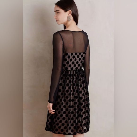 Anthropologie Dottie Dress by Sunday in Brooklyn Black Polka Dot Dress - Picture 2 of 13
